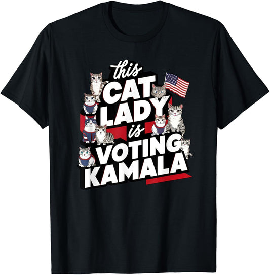 Kamala 2024 T shirt cat lady 1